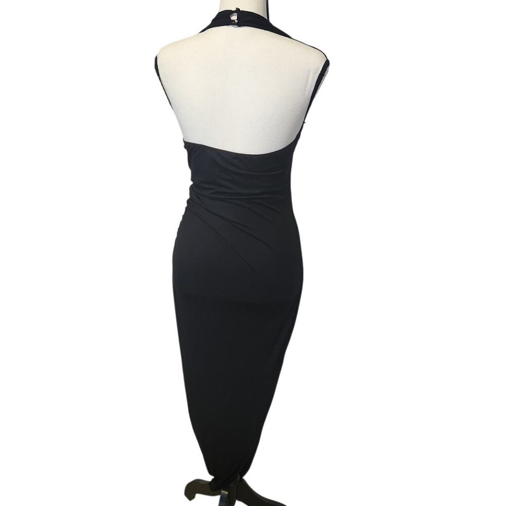 ASTR Asymmetrical Halter Black Super Soft Flattering Cocktail Dress Women Medium - Picture 8 of 12